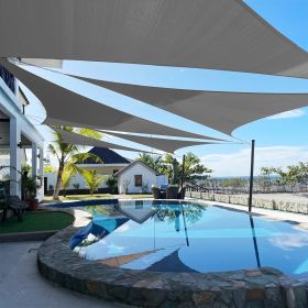 Artpuch Custom Size Dark Grey Sun Shade Sail Triangle Canopy 185 GSM Durable Fabric UV Block Awning for Outdoor Patio Garden Backyard (Customized Avai (Color: Dark Grey, size: 24X28X28)