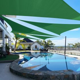 Artpuch Custom Size Dark Green Sun Shade Sail Triangle Canopy 185 GSM Durable Fabric UV Block Awning for Outdoor Patio Garden Backyard (Customized Ava (Color: Dark Green, size: 20X30X30)